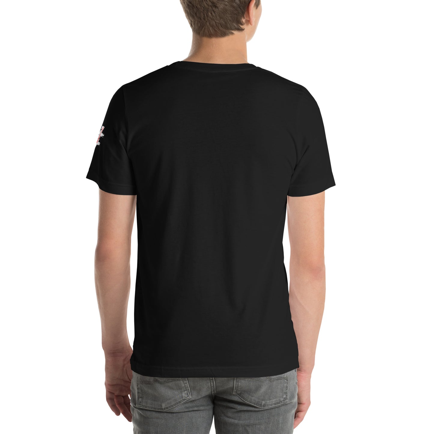 “Don’t Believe Everything You Think” graphic on black unisex t-shirt